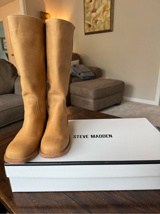 Steve Madden Shoes - Steve Madden Tall Tan Leather Over-the-Knee Boots